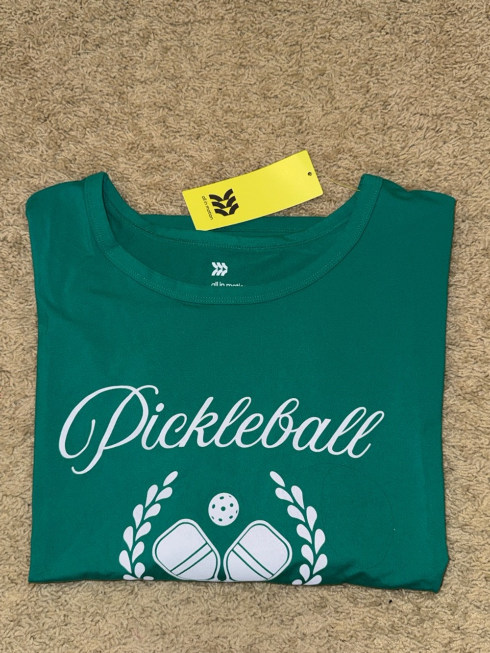 all in motion Teal Athletic Graphic Tee with White Print